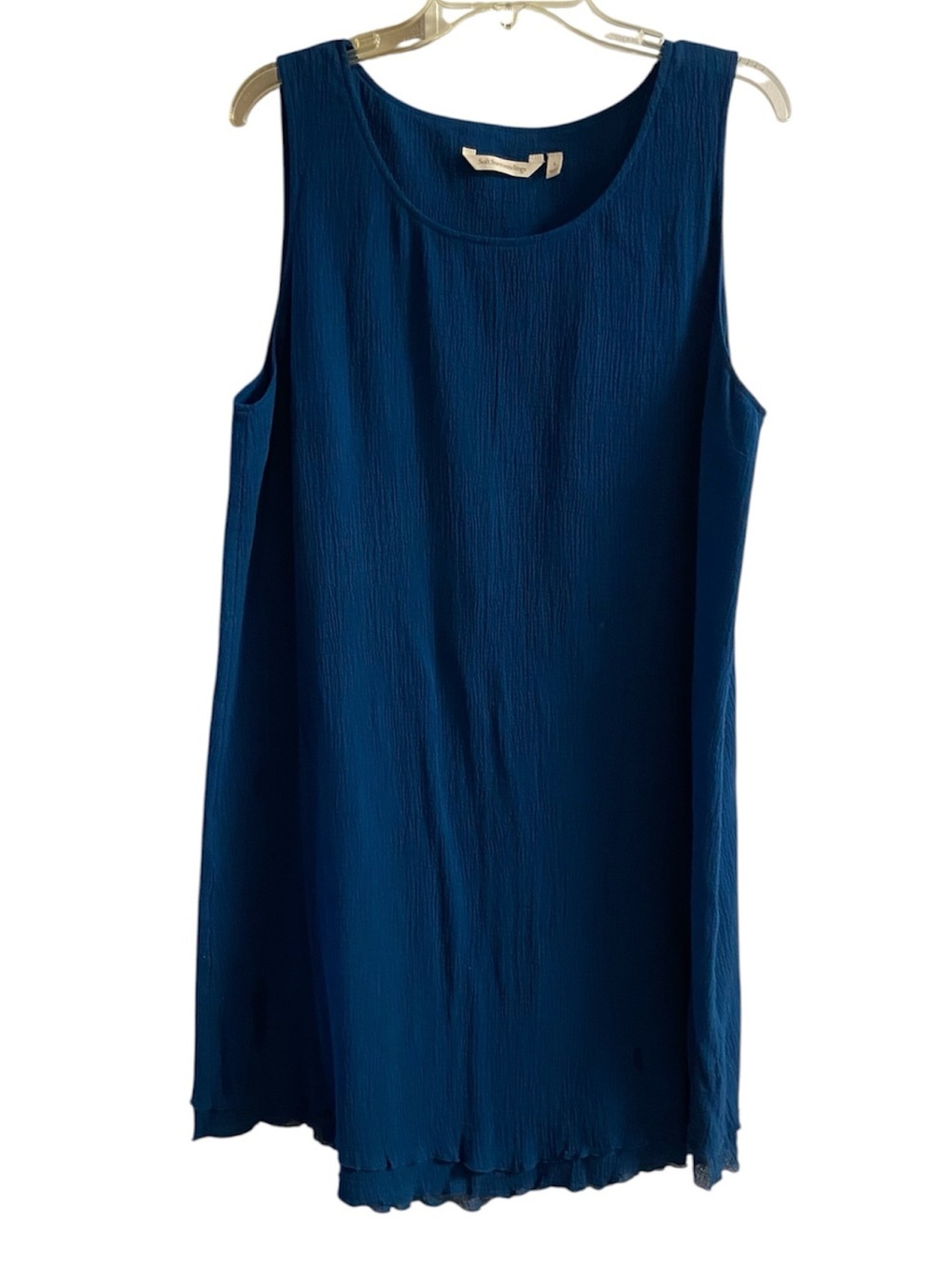 Soft Surroundings Blue Gauze Sleeveless Dress Large - Picture 2 of 8